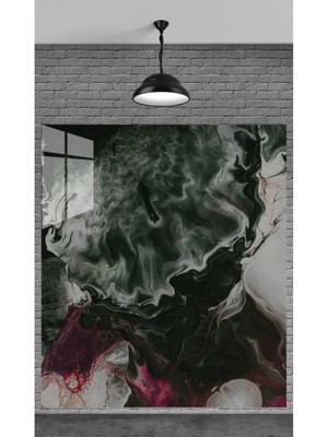 Petmudo AVM Ebru Çalışması Tablosu Temperli Cam Üzerine Sevgilinize Yılbaşı Yeni Yıl Hediye