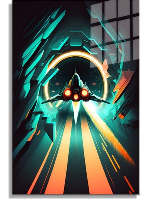 Petmudo AVM Space/uzay Yapay Zeka Özel Tasarım Cam Tablo Ofis, Mutfak Çocuk Odası, Salon 76