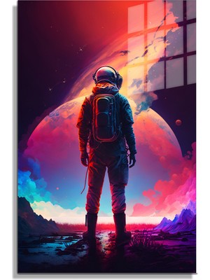 Petmudo AVM Space/uzay Yapay Zeka Özel Tasarım Cam Tablo Ofis, Mutfak Çocuk Odası, Salon 110