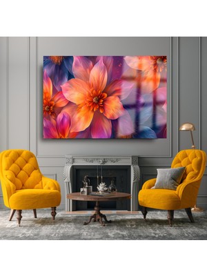 Petmudo AVM Rengarenk Çiçeklerin Uyumu Çalışması Kırılmaz Cam Tablo Ev Hediyesi Tablo
