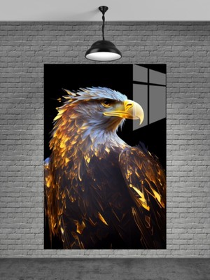 Petmudo AVM Gold Kartal Cam Tablo Ev Dekorasyon,balkon Dekorasyonu,dekoratif,duvar Tablo,mutfak Tablo