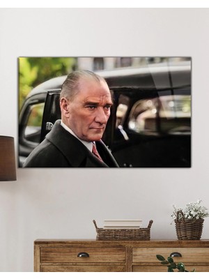 Petmudo AVM Mustafa Kemal Atatürk ve Arabası Cam Tablo, Darbelere Dayanıklı Kırılmaz Temperli
