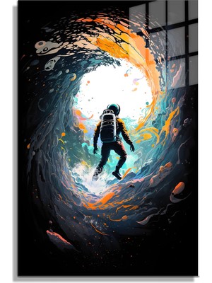 Petmudo AVM Space/uzay Yapay Zeka Özel Tasarım Cam Tablo Ofis, Mutfak Çocuk Odası, Salon 50