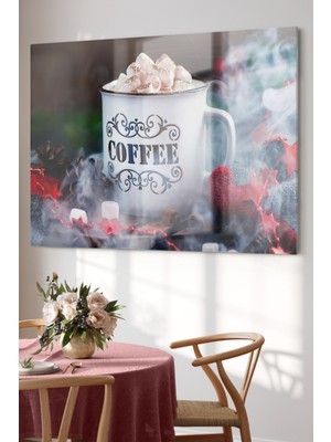 Petmudo AVM Kahve ve Marşmelov | Mutfak Temalı Cam Tablo | Modern Dekoratif Cam Tablo | 50X70 cm