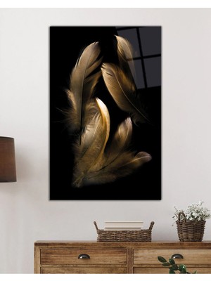 Petmudo AVM Kahverengi Tüyler Soyut Cam Tablo, Temperli ve Rodajlı Dayanıklı Kırılmaz Cam