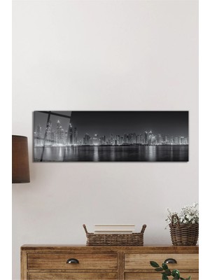 Petmudo AVM Şehir ve Işıkları Panoramik Cam Tablo, Temperli ve Rodajlı Dayanıklı Cam