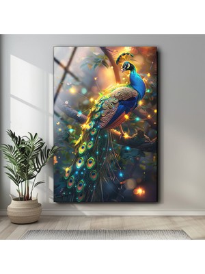 Petmudo AVM Tavuz Kuşu Cam Duvar Dekoru , Canlı Renkler , Asılmaya Hazır , Yüksek Kalite Temperli Cam