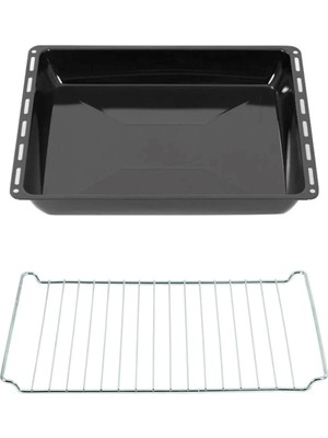 Becen House Ankastre Derin Parlak Fırın Tepsisi ve Izgara Teli 2'li Set 45,5*37,5*3,5 cm