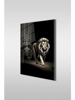 Petmudo AVM Dekoratif Aslan Dikey Cam Tablo