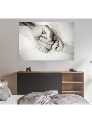 Petmudo AVM Baba Bebek Elleri Cam Tablo, Bebek Tablo, Çocuk Odası Tablo,duvar Dekor,büyük Tablo, Cam Duvar Tablo