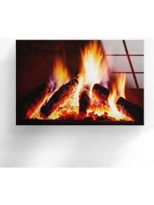 Petmudo AVM Ateş Temperli Cam Duvar Tablosu
