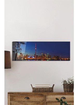 Petmudo AVM Işıklar Içinde Şehir Panoramik Cam Tablo, Temperli ve Rodajlı Dayanıklı Cam