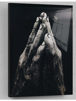 Petmudo AVM Şükreden Eller Cam Tablo, Şükür Tablo, Dua Tablo, Duvar Dekor, Büyük Tablo, Cam Duvar Tablo