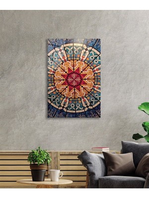 Petmudo AVM Renkli Geometrik Allah Lafzı Cam Tablo, Temperli ve Rodajlı Dayanıklı  Cam