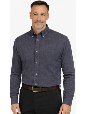 BURSPA Rahat Kesim Çizgili Kareli Kışlık Erkek Baba Gömlek