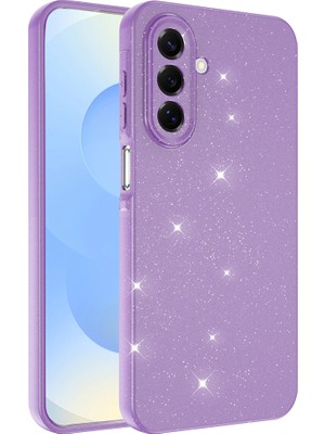 Bulut Aksesuar Galaxy A17 Kılıf Kamera Korumalı Simli Lüks Zore Koton Kapak - Mor