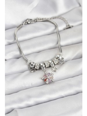 Ayder Timya Pirinç Gümüş Renk Renkli Yıldız Charmlı Kadın Bileklik - TJ-BB8186 TG/Tmya1395 226996