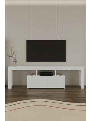 Aymobsan Loki 2 Kapaklı Raflı Tv Ünitesi 180 cm Traverten Desen