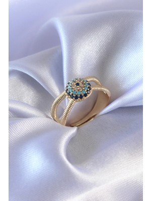 BYZM Gold Renk Nazar Boncuk Model Kadın Yüzük