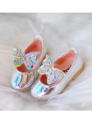 Gala Stil Gala Kelebekli Parlak Çocuk Babet