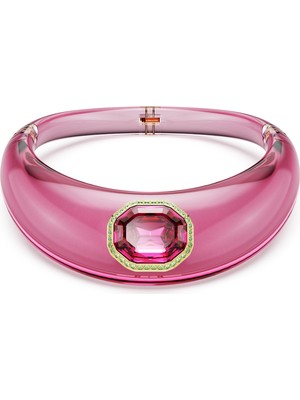 5723509 Swarovski Kolye Dulcis Choker, Octagon Cut, Pave, Pink, Gold-Tone Plated