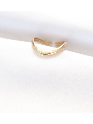 Mercansa Yassı Gold Renk Ayarlanabilir Yüzük