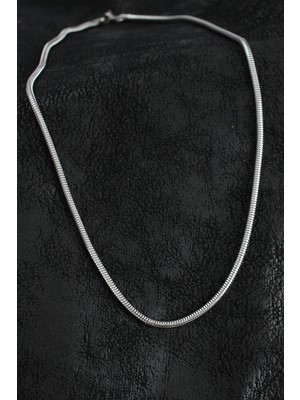 Mercansa 316L Çelik Oval Italyan Zincir Model Gümüş Renk Erkek Kolye