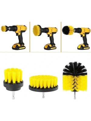 Hsc Bilişim Matkap Ucuna Takılan 3'lü Fırça Temizlik Seti