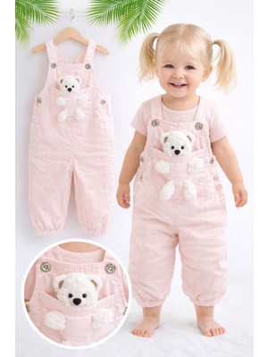 Vitrinmixmini Ayıcık Oyuncaklı Açık Pembe Kız Çocuk Salopet