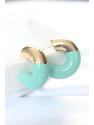 Mercansa Ccb Turkuaz Gold Çift Renk Küpe