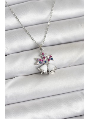 BYZM 316L Çelik Zincir Gümüş Renk Chirtsmas Bell Model Yılbaşı Temalı Kadın Kolye