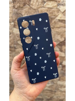 Vip Case Tecno Camon 40 Uyumlu Mini Fiyonk Desenli Silikon Darbe Emici Klasik Korumalı Rubber Kılıf 277