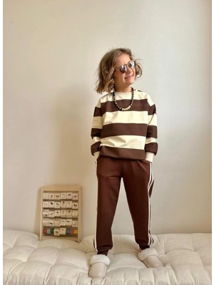 bebexy   Alt Üst Takım Kahverengi Çizgili