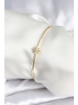 Mercansa Kutup Yıldızı Figür Pirinç Gold Renk Kadın Bileklik