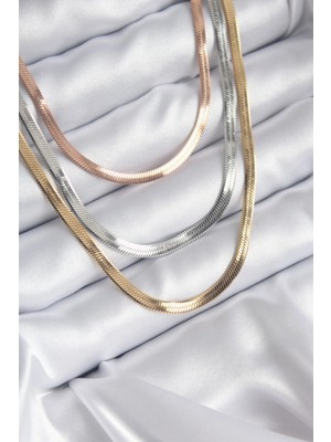 Mercansa 316L Çelik Mix Renk Italyan Zincir Model Kadın Kolye