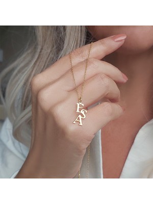 Vaoov 925 Ayar Gümüş Üç Harfli Kişiye Özel Kolye