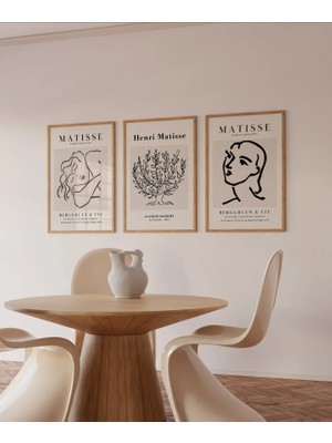 Pam Studio Henri Matisse Tarzı Minimalist Çizim 3’lü Poster Seti – Modern Çizgi Sanatı Dekoratif Tablo
