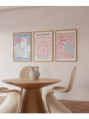 Pam Studio Henri Matisse Tarzı 3’lü Pastel Duvar Tablosu Seti - Modern Boho Minimalist Dekor"