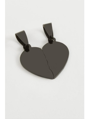 İlk El Grup Ieg™ Kalp Isim Yazılabilir Çift Çelik Kolye Ucu 3,8 cm