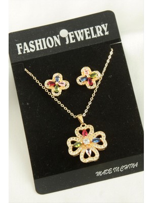 İlk El Grup Ieg™ Çiçek  Zirkon Taşlı Set Kolye