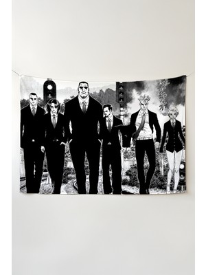 Charmbi Sun Ken Rock Duvar Örtüsü – Çok Renkli Anime Temalı Kumaş Oda Dekoru Tapestry