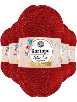 İlk El Grup Ieg™ 5 Adet Lotus Lux Bikini Büstiyer Bluz Simli Örgü Ipi K165 Kırmızı