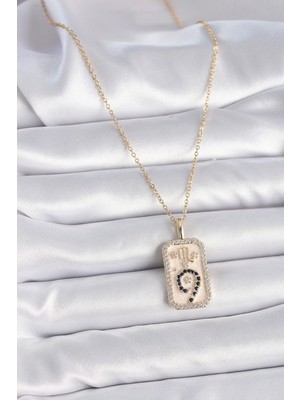 İlk El Grup 316L Çelik Gold Renk Zincir Akrep Burcu Zirkon Taşlı Kadın Kolye