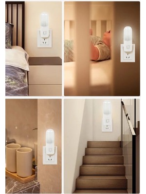 İlk El Grup Ieg™ 4 Ledli Beyaz Işık Gece Lambası Ledli Anahtarlı Çocuk Odası Gece Lambası 0.5W