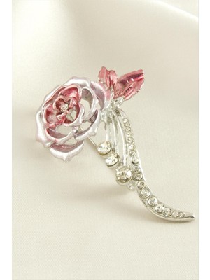 İlk El Grup Ieg™ Gül Mineli Taşlı Broş