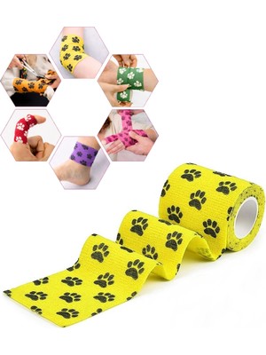 Boldy Pati Figürlü Koban Bandajı - Patili Kendinden Yapışkanlı Bandaj - Paw Coban Bandajı - Elastik Sargı Bandajı - Koban Bandajı 7.5cmx4.5 M.