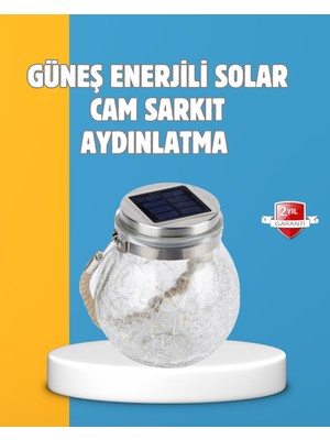 İlk El Grup Ieg™ Suya Dayanıklı Güneş Enerjili Cam Şişe Sarkıt Lamba