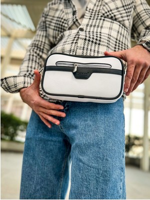 İlk El Grup Ieg™ CH101  Poani Tablet Erkek Çanta Beyaz/sıyah