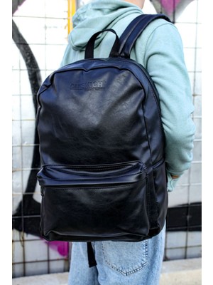 İlk El Grup Ieg™ CNT006  Cilt Deri Erkek Sırt Çantası Sıyah