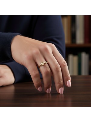 Vaoov 925 Ayar Gümüş Yeşil Taşlı Koç Figürü Yüzük